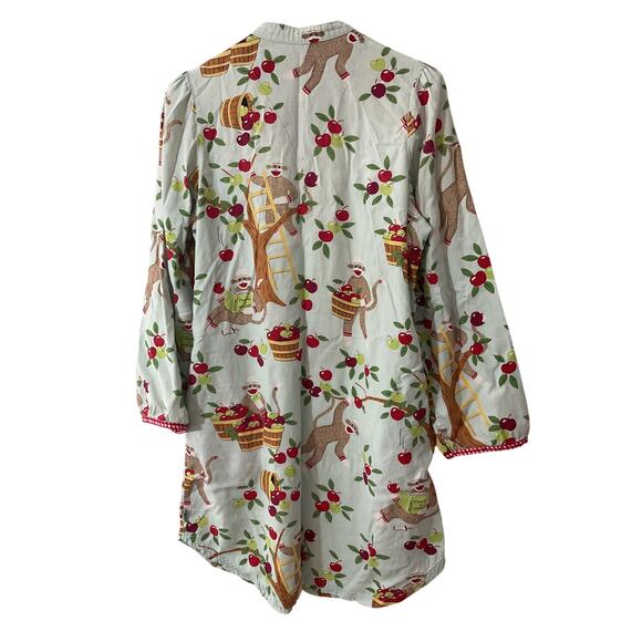 Nick & Nora Sock Monkey & Apple Picking Theme Small Sleep Shirt - Picture 6 of 7